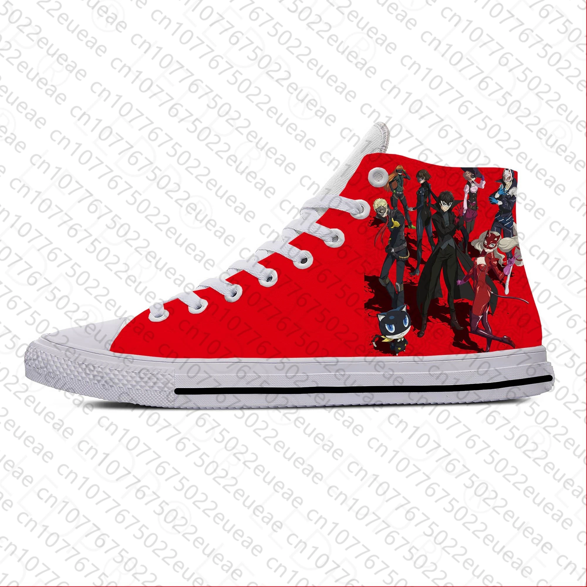 Japanese Anime Manga Cartoon Game Persona 5 Funny Casual Cloth Shoes High Top Lightweight Breathable 3D Print Men Women Sneakers