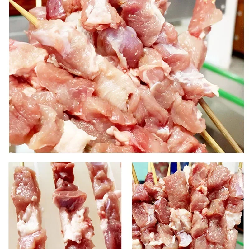 Commercial Appliances Stainless Steel Meat Skewer Machine Automatic Meat String Machine Shish Kebab String Machines Wear 12 Stri