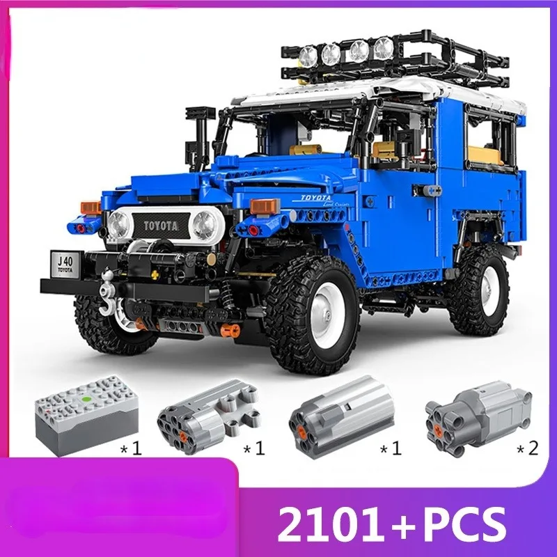 

Moc Toyota Fj40 Suv App Rc Blue Motor Power Мобильный пульт дистанционного управления Строительные блоки Автомобиль Высокотехнологичный набор Детские игрушки для мальчиков в подарокQC012