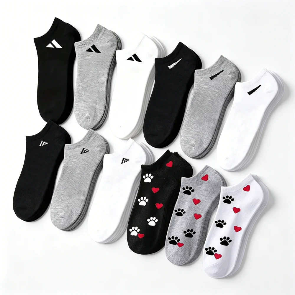 20 Pairs of Random Sports Socks for Spring and Summer, Breathable, Moisture Absorbing, Sweat Wicking, Casual Sports