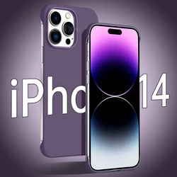 Ultra Thin Frameless PC Shockproof Hard Phone Case For iPhone 15 14 13 12 Mini 11 Pro Max X XR XS SE 2022 7 8 Plus Back Fundas