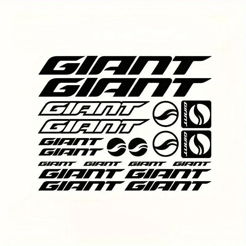 مجموعة واحدة من ملصقات الشعار "العملاق" لإطار الدراجة النارية لتزيين ملصقات العلامة التجارية لركوب الدراجات