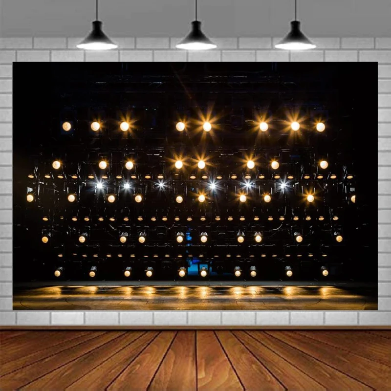 Stage Photography Backdrop Yellow Light Photo Decor Banner Bridal Wedding Gift Weekend Bachelorette Party Birthday Background