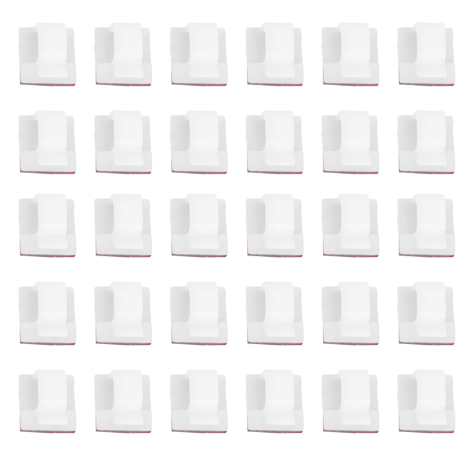 120 Pcs Self-adhesive Cable Clamp White Clips Plastic Wire Shelf Brackets Cord Holders