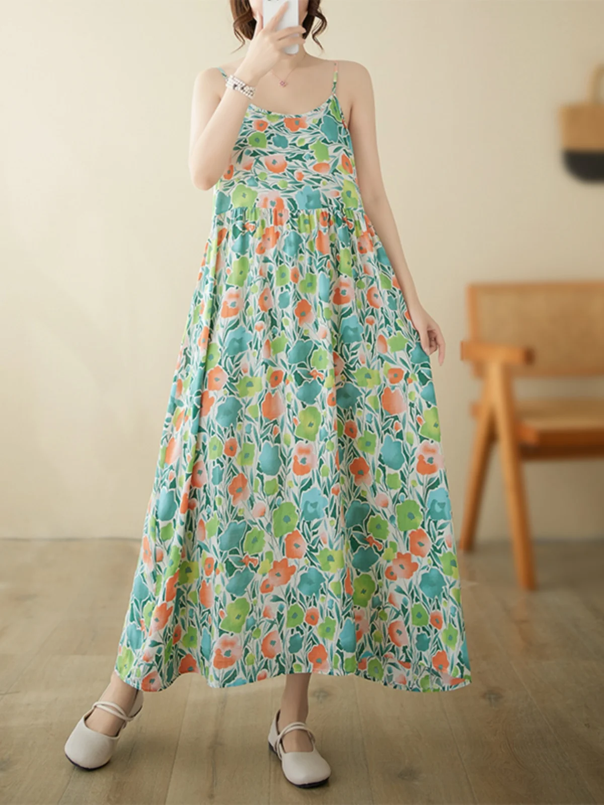 

Summer New Sle Sweet A-Line Dr Lady Loose Tube Top Strapl ter Ne Piece High Waist Cotton Commute Sle