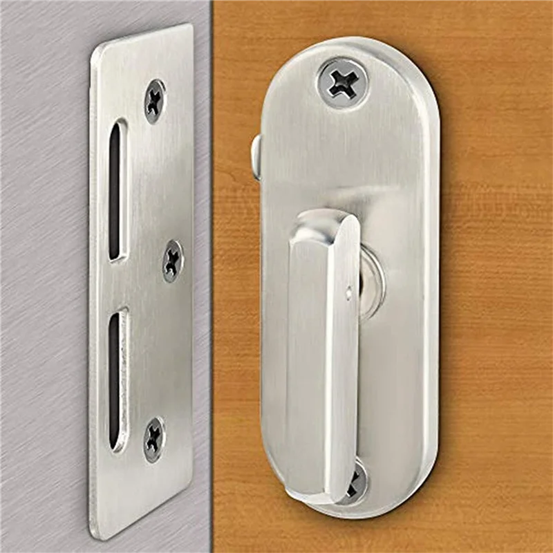 Picture 5: A84X-3Pc 90 Degree Hinge Lock Sliding Door Hook Lock Aluminum Wood Door And Window Lock Barn Lock Household Tools