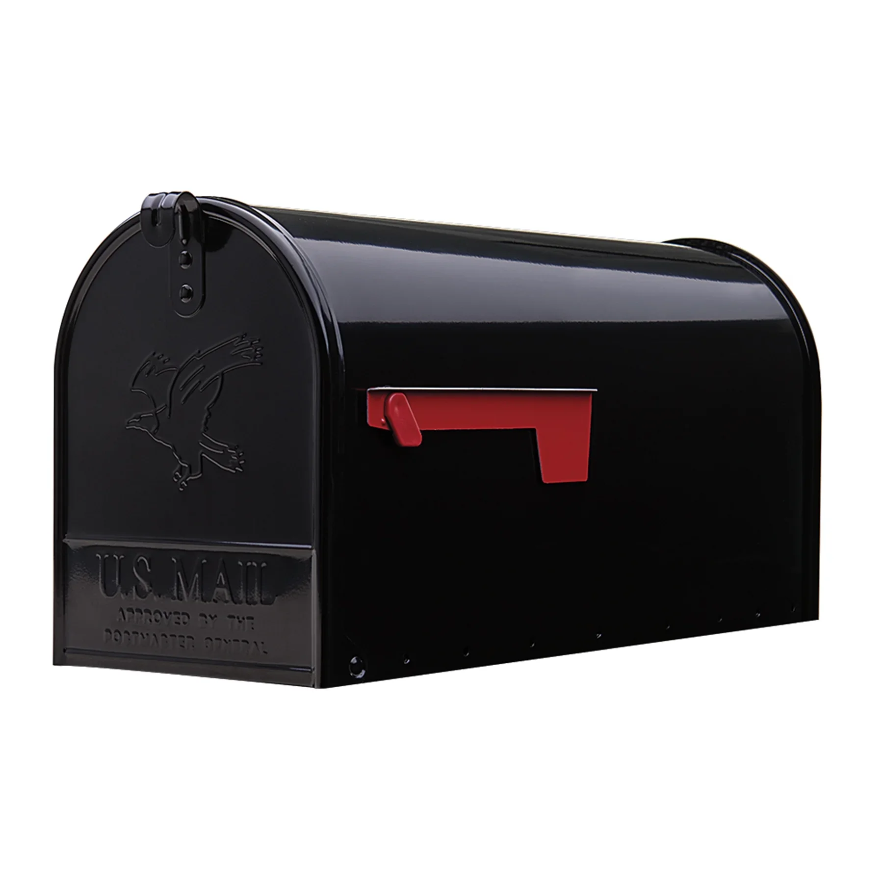 Home Security Letters - Elite Large Post-Mount Mailbox in Black,