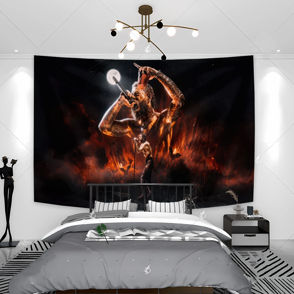 Post Malone Wall Wallpaper Surtur Flags ﻿Tapestry Home Decor Hip Pop Singer Poster Concert Banners Room Decor Wall Tapestries