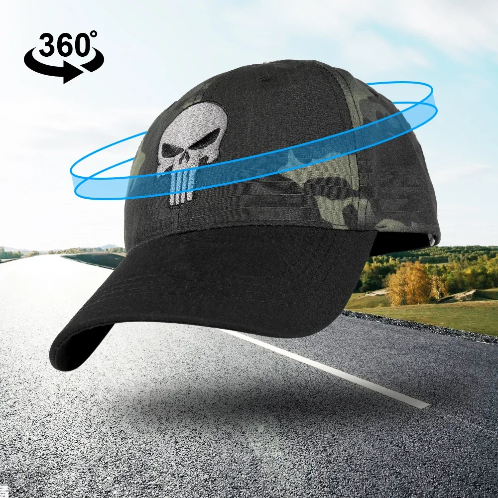 Gorra táctica calavera camuflaje – Ajustable para caza y pesca - imagen 5