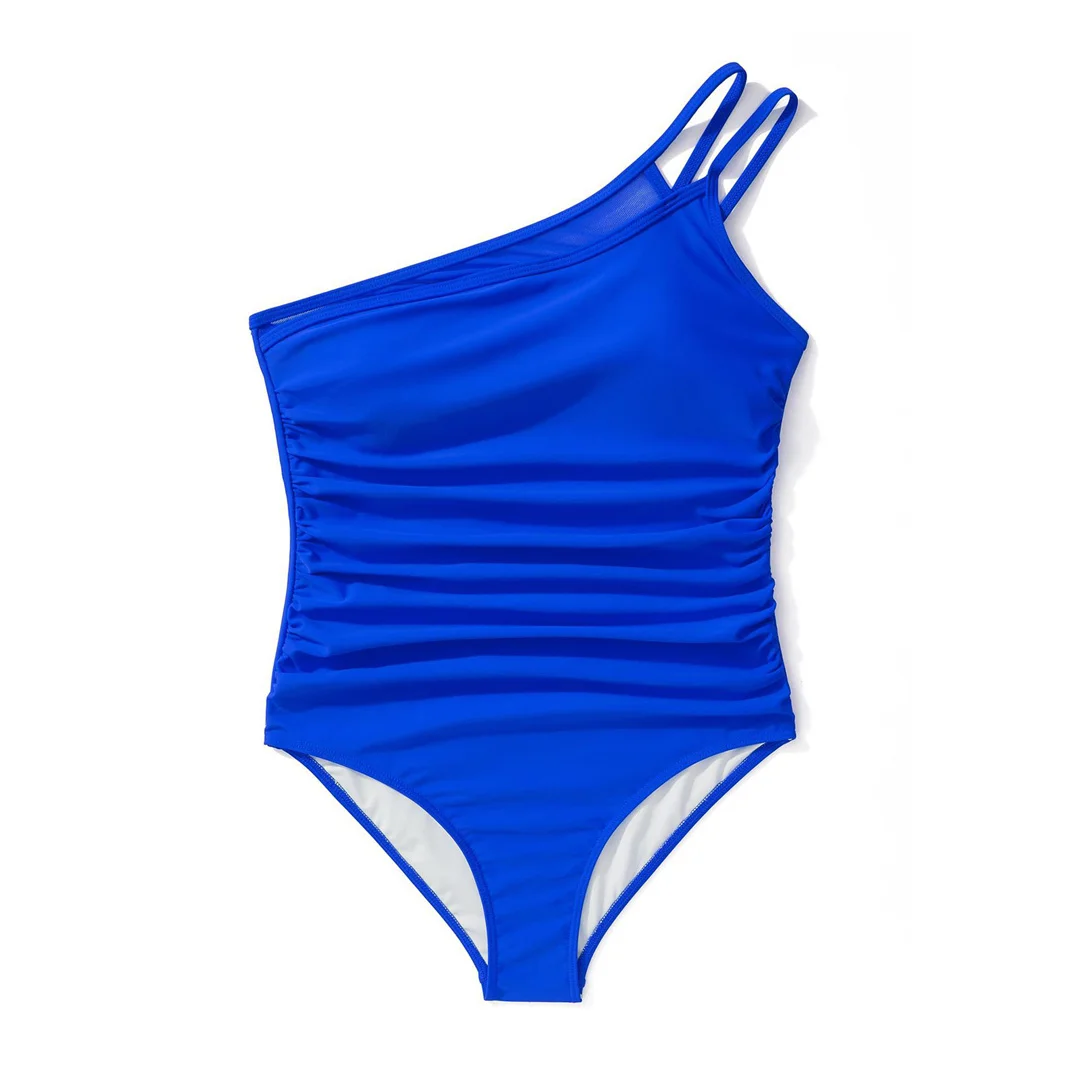 S - XXL Sexy One-Shoulder-Badeanzug mit hohem Beinausschnitt, einteiliger Badeanzug für Damen, gestreifter Monokini-Badeanzug, Badebekleidung, Badeanzug V7096 – Detail 12