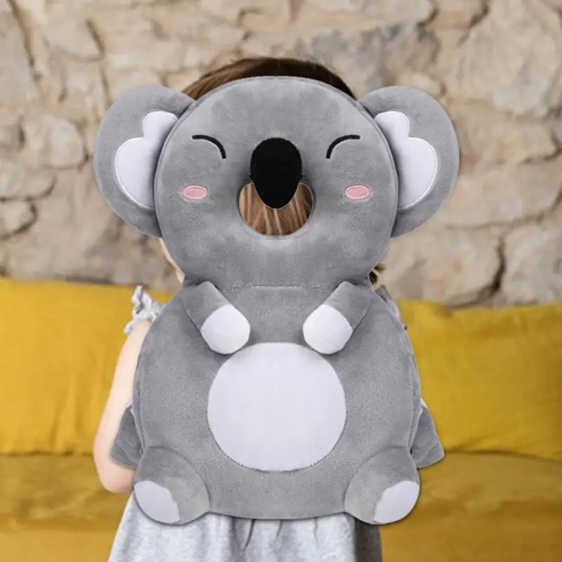 Almohadas de mochila con diseño de Koala de dibujos animados, almohada de soporte para la espalda, correas ajustables para el pecho y los hombros, reposacabezas ligero para el cuerpo