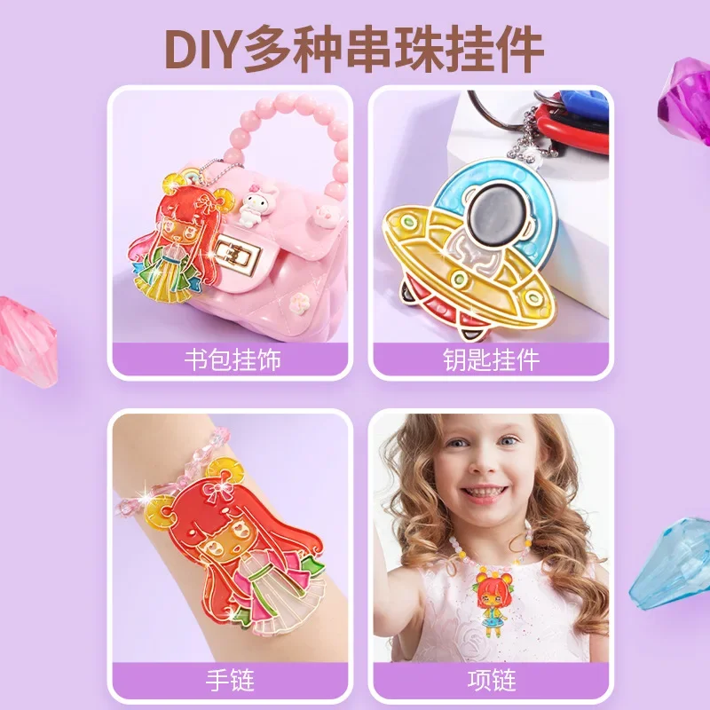 DIY Diamond Painting Stickers Handmade Crystal Paste Mosaic Puzzle Toys Child Stickers Gift For kids Activities Crafts Keyring