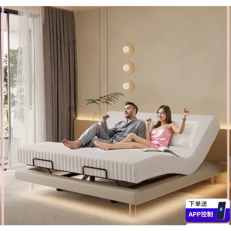 Suspension Bed Non-Bedside Electric Smart Bed Modern Minimalist Cream Style Small Apartment Double Bed