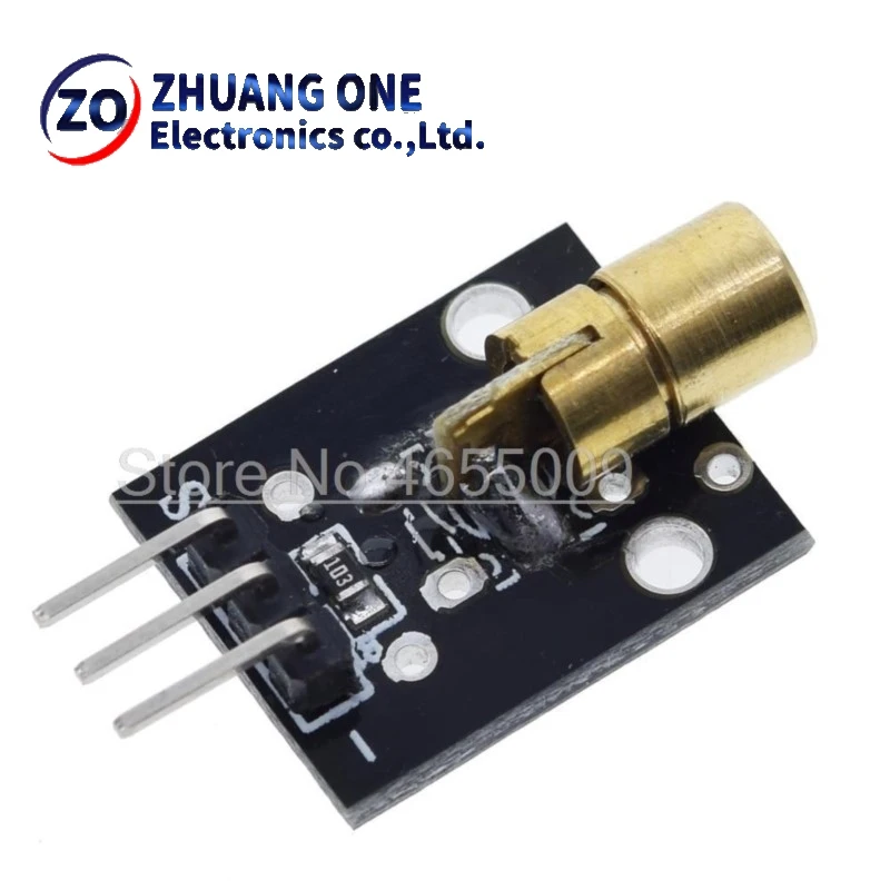 KY-008 3pin 650nm الأحمر جهاز إرسال ليزر نقطة ديود النحاس رئيس وحدة لاردوينو لتقوم بها بنفسك عدة