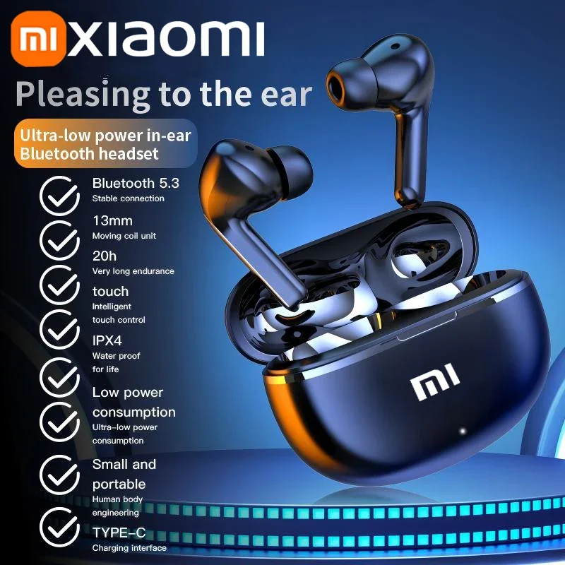 Xiaomi Wireless Bluetooth Earphones TWS Sports Headphones Earbuds HD Mic Headset LED Display Gaming Earphone 2025 Newest For IOS