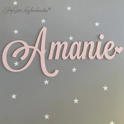 Large Wooden Name Sign, Personalized Heart Wall Plaque, Children Room Sign, Photo Prop, Wedding Name Sign, Nursery Decor