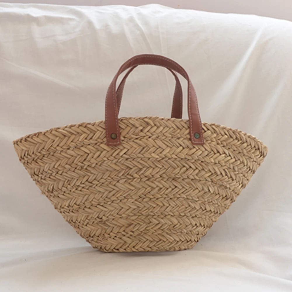 Bohemian Straw Rattan Bags for Women Designer Woven Bag Travel Basket Handbags and Purses Beach Shoulder Bag Tote Shopper Bags