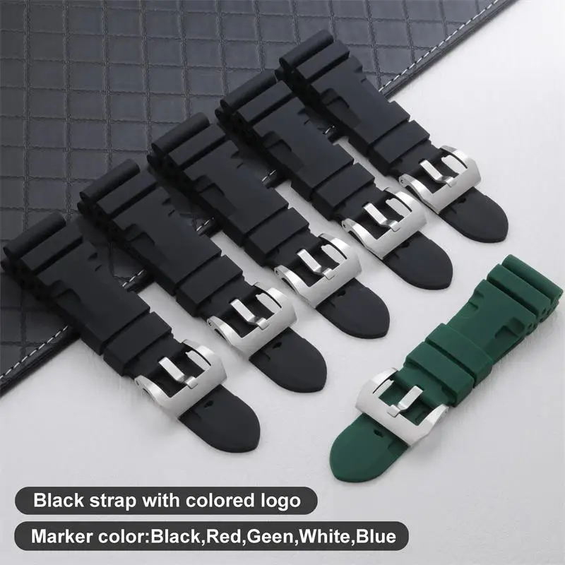 

COE Soft Nature Waterproof Silicone Watch Band for Panerai Strap For SUBMERSIBLE 47mm Dial 26mm Men Watchband Accessories