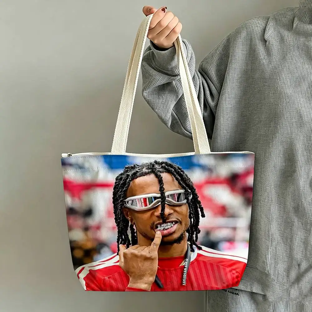 King of Assists Michael Olise Printed Canvas Tote Bag Shoulder Bag Commuter Mommy Shopping Bag