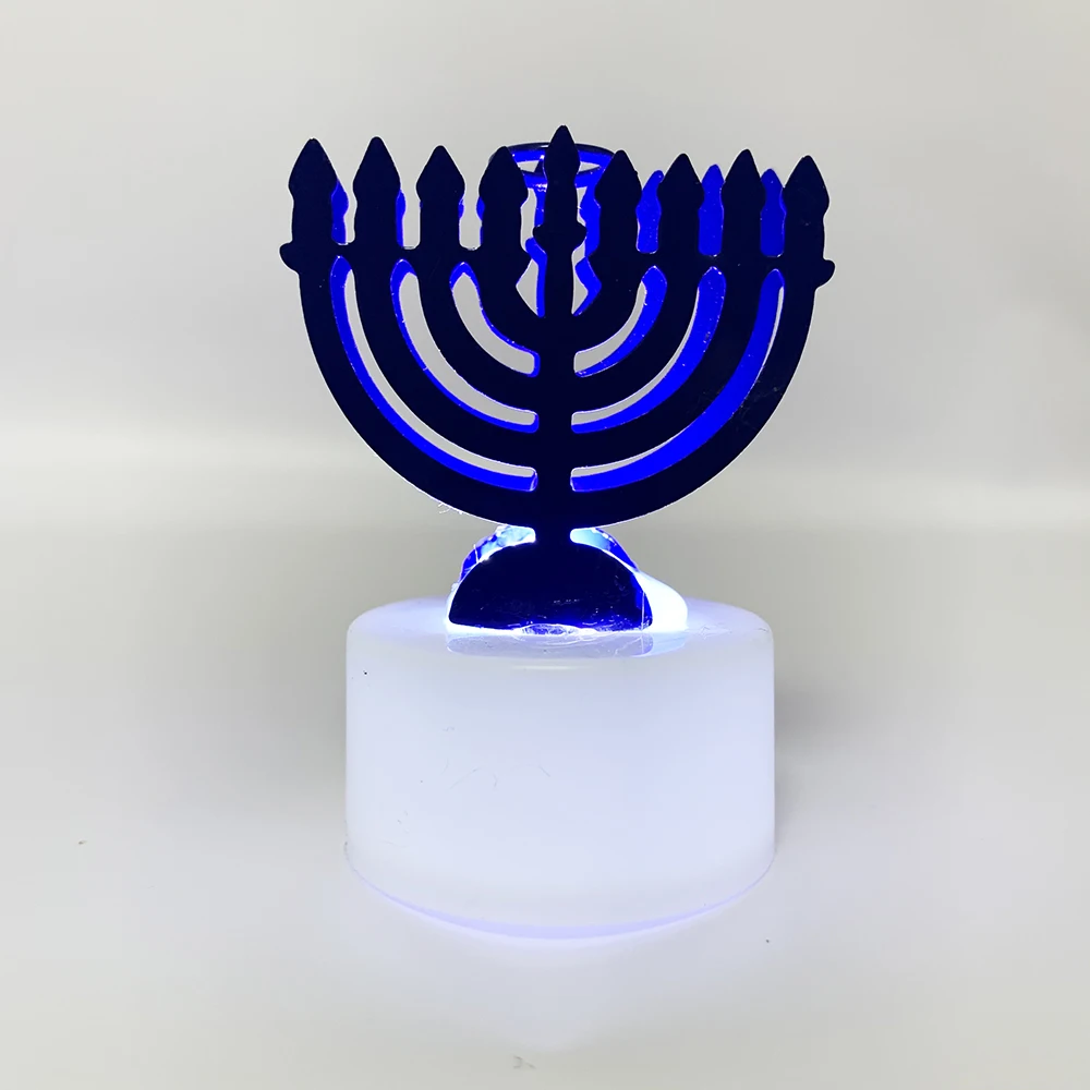 10pc Jewish Hanukkah Decor Led Candle Light Judaism Chanukah Art Night Light Battery Included