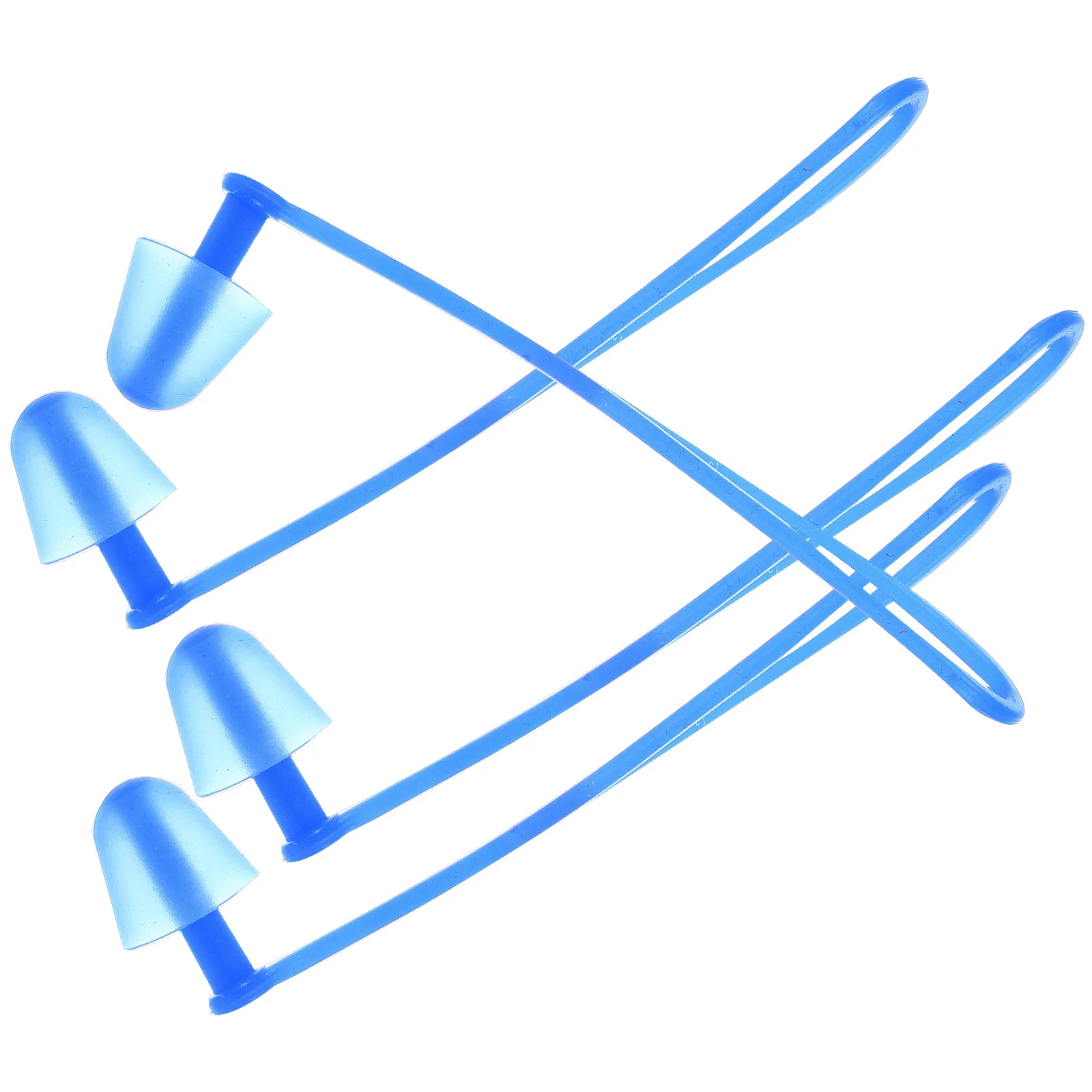 زوجان من السيليكون المقاوم للماء للسباحة لغطس السباحة سيرفر مع سدادات أذن زرقاء بسلك الاحتفاظ