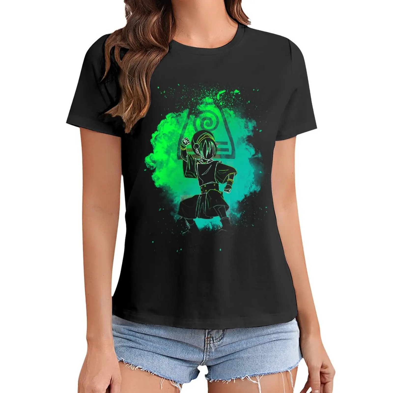 Camiseta feminina Soul of the Earthbender, tops personalizados, plus size, roupas de verão