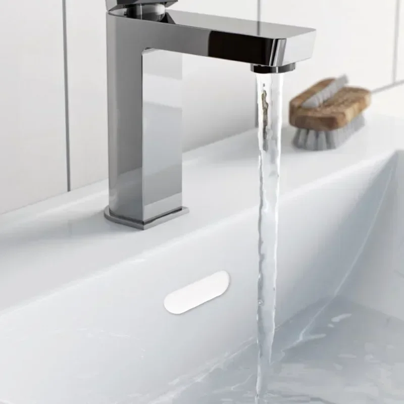 1/4PCS Sink Overflow Cover Wash Basin Overflow Drain Cap Trim Hollow Hole Bath Insert Replacement Bathroom Overflow Ring Plug