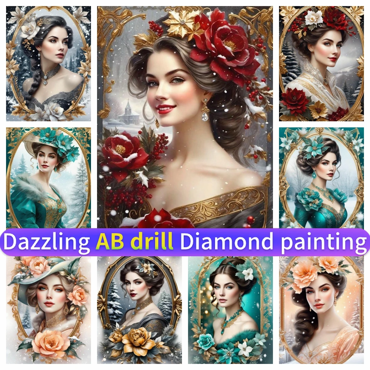 

AB Diamond Painting Art 5D DIY Mosaic Beautiful Woman Ice Queen Rhinestones Handmade Full Drill Round Square Embroidery New 2024