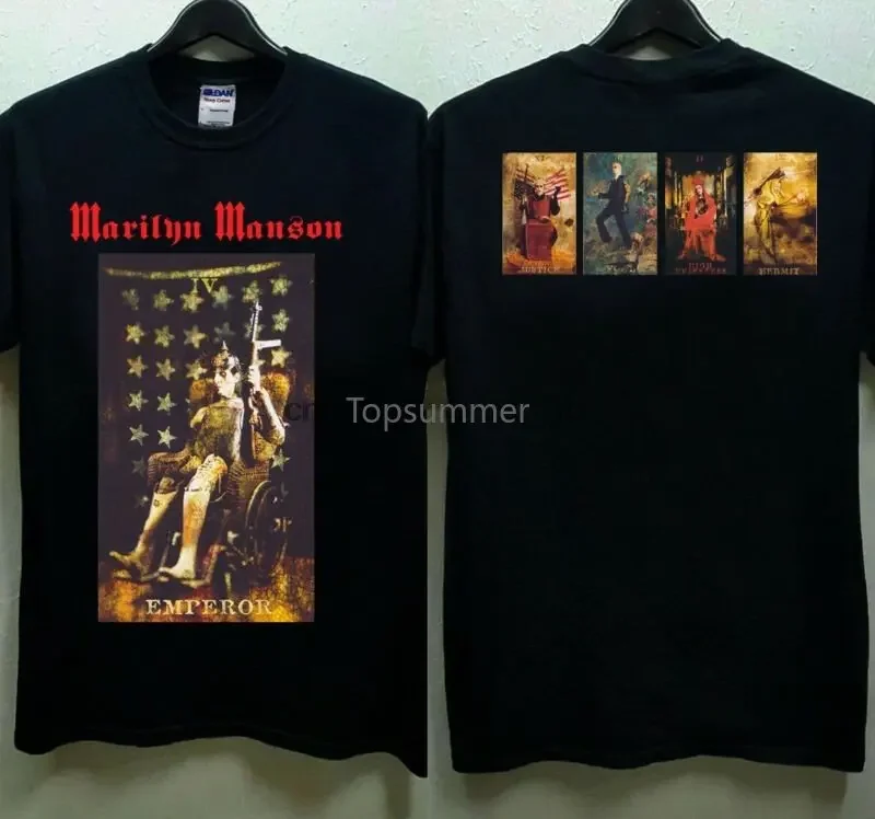 Rare!! Marilyn Manson Card Tarrot Emperor Vintage T Shirt Reprint New #