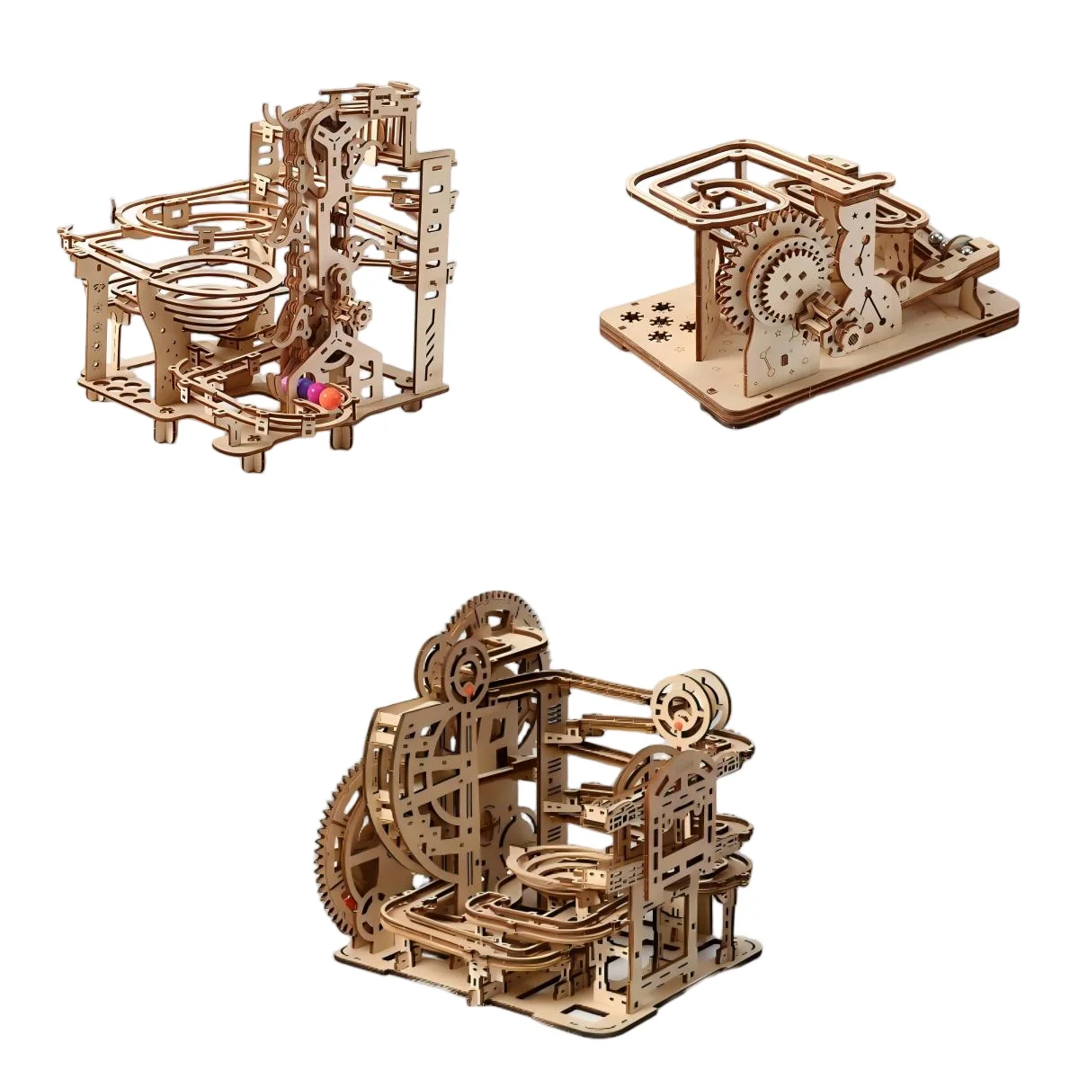 لغز خشبي ثلاثي الأبعاد، ألعاب تعليمية بالبخار، ألغاز ميكانيكية تعمل بالرخام، لعبة تجميع ذاتية، مجموعات بناء للأطفال والكبار