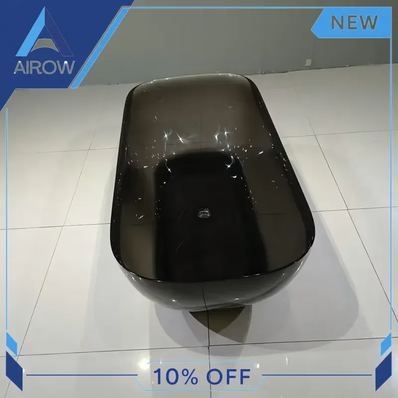 for Modern Freestanding Transparent Resin Bathtub Air Massage Eco Friendly Soaking Tub for Bathroom Hotel Villa Indoor Use