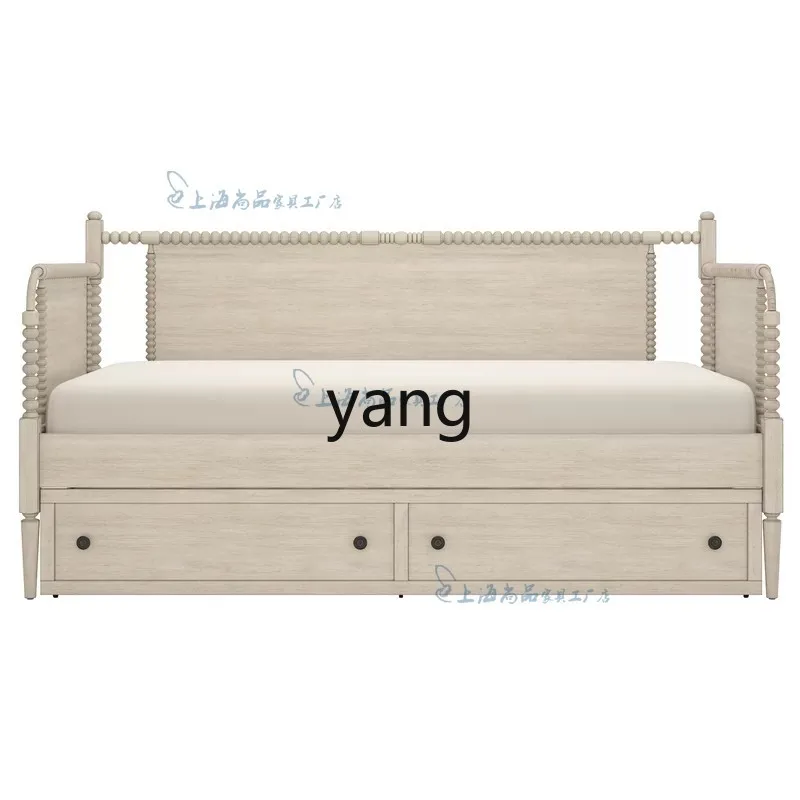 

TGF solid wood living room sofa American country retro oak carving fabric complete small apartment furniture