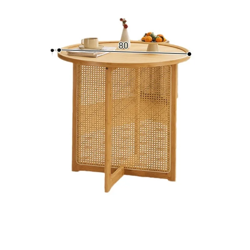 

Japanese style, rattan, dining table and chair combination, small apartment, round, table, household