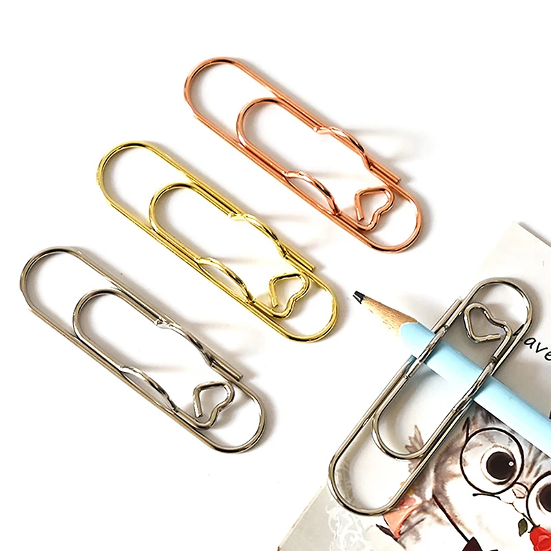10Pcs Metal Pen Holder Clip Paper Clips Bookmarks Photo Memo Ticket Clip For Notebooks Paper Clips Office Stationery Tool