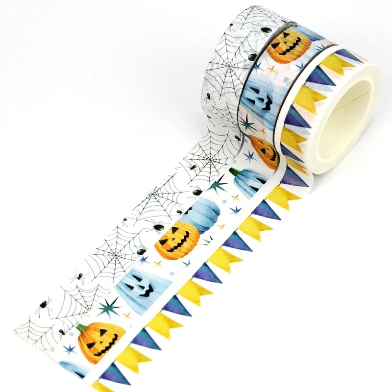 

1PC 10M Deco Pumpkin Spider Web Ghost Banner Halloween Washi Tape Set for Scrapbooking Journaling Masking Tape Kawaii Papeleria
