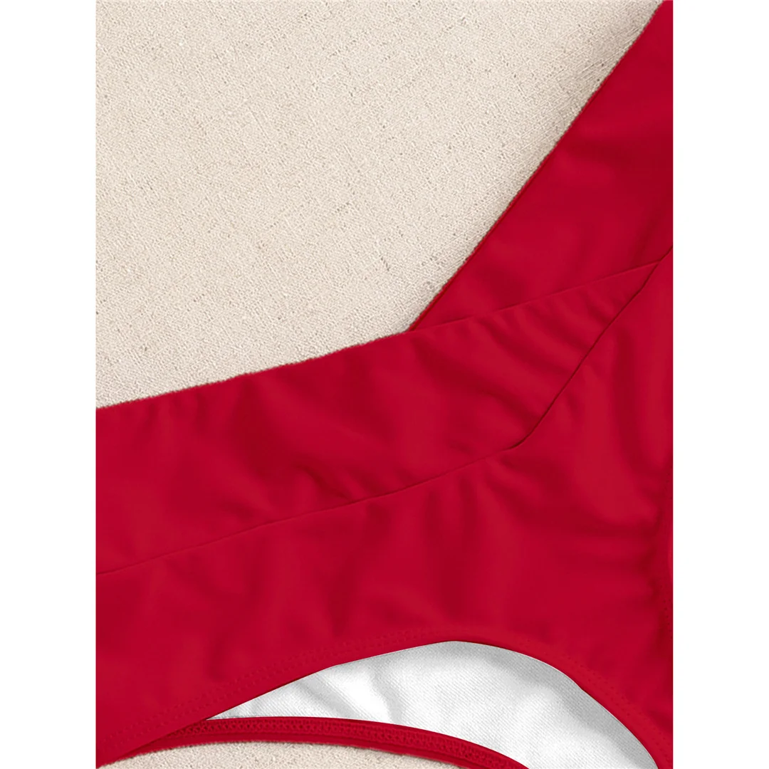 S - XL Bikinihose mit hoher Taille und hohem Beinausschnitt, Badehose für Damen, Badebekleidung, brasilianische Tanga-Hose, Unterwäsche V7095 – Detail 10