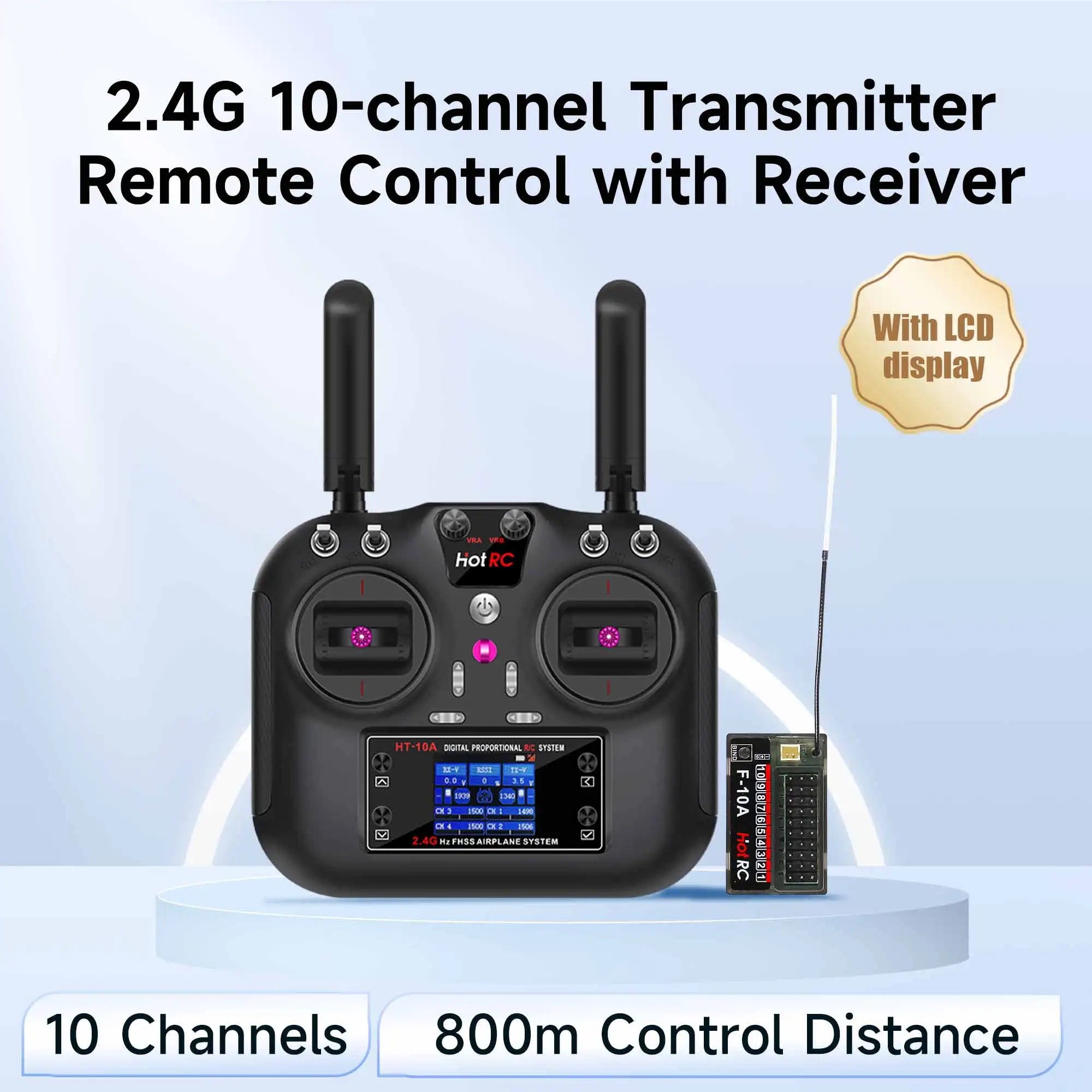 Yahboom 핫 RC 2.4G RC 10CH 송신기, FHSS 및 SBUS PWM 리시버 모듈, 최대 800m 거리 제어, 드론 스마트 로봇 자동차