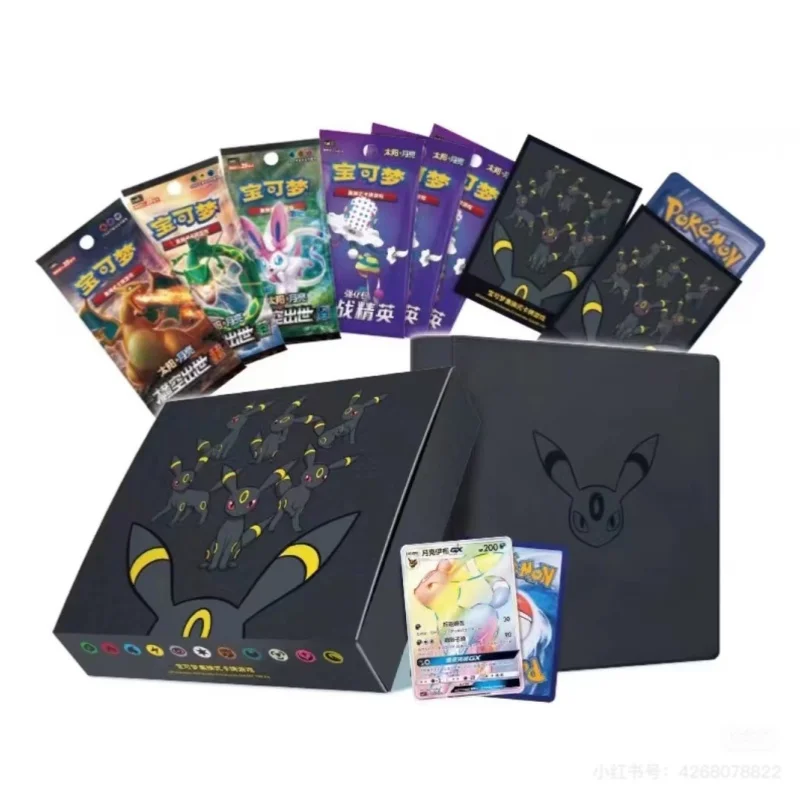 In Stock PokéMon Eevee Series Chinese Version Collectible Card Gift Box Sun Moon Fairy Style High Value Collectible Gift Box