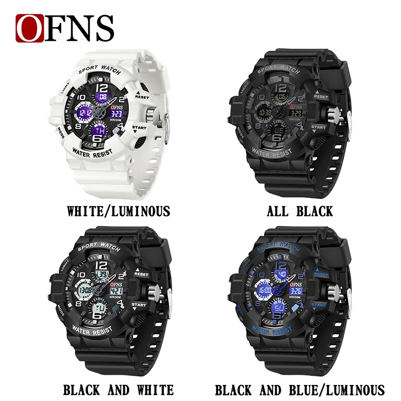 Men Outdoor Sport Watch Shockproof Waterproof LED Analog Digital Multifunction Big Dial Electronic Wristwatch G style Male Clock view 6