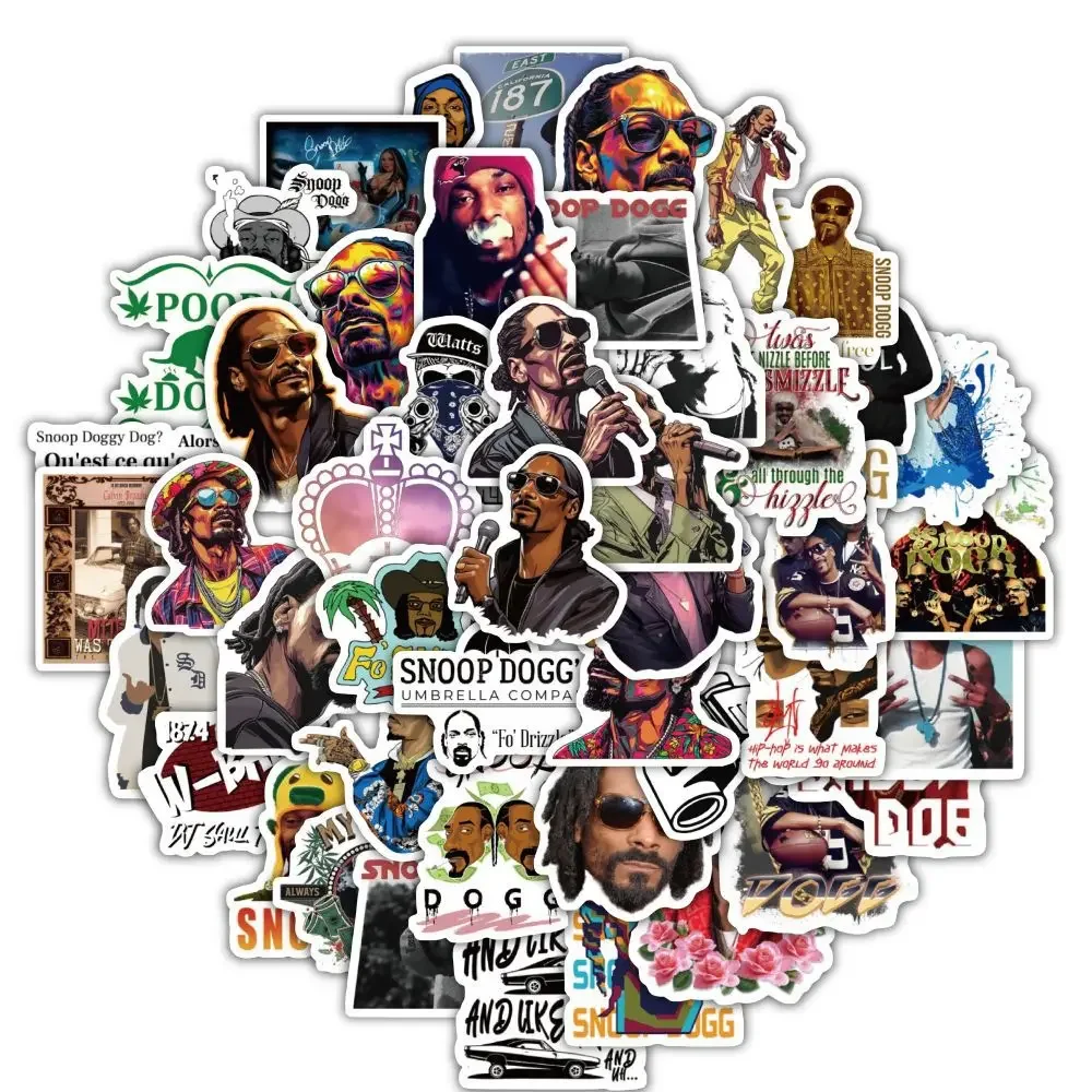 10/60pcs Hip Hop Rap Singer Doggy Dogg Stickers Fans DIY Laptop Bike Diary Phone Waterproof Wall Stationery Desk Decal Wholesale