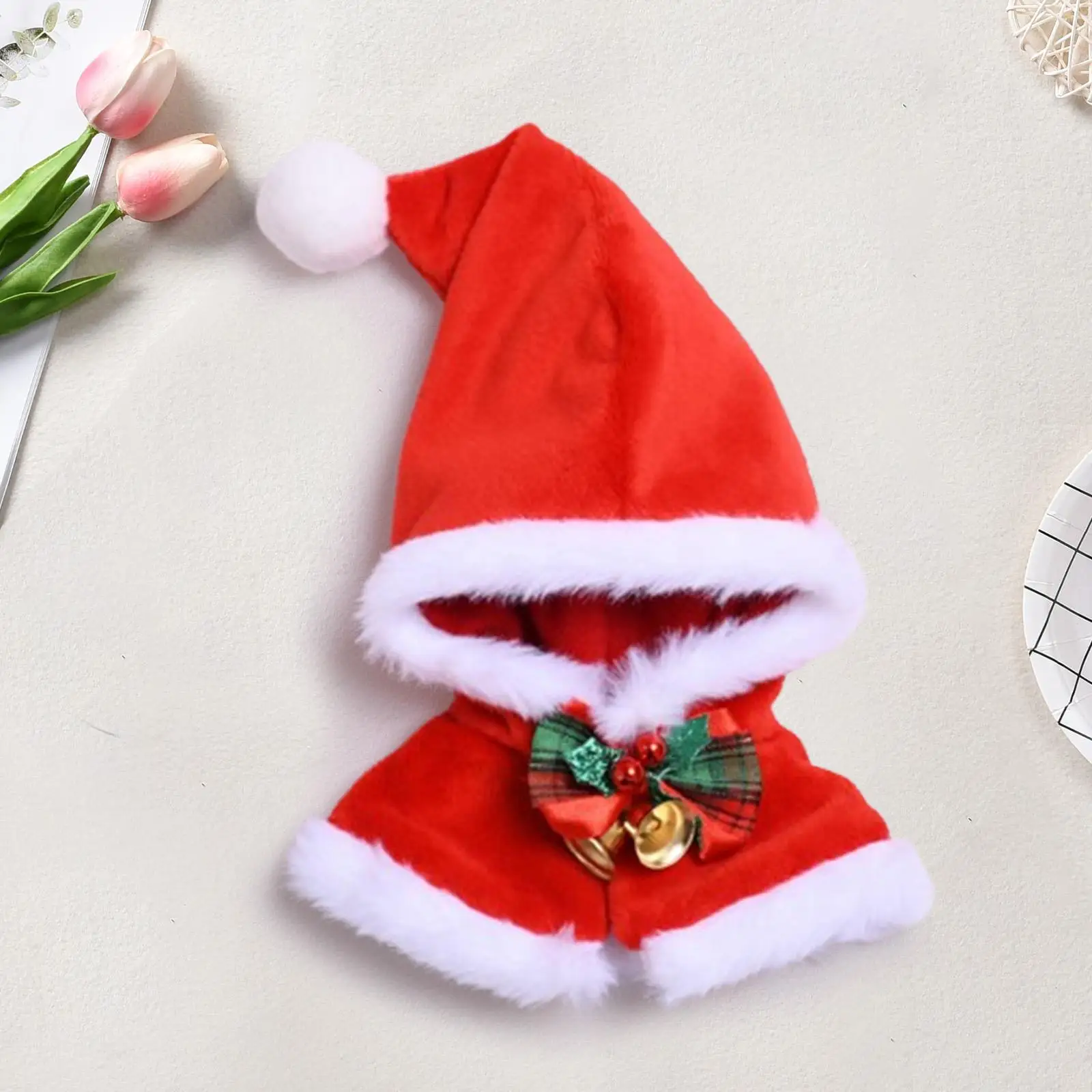 Stuffed Doll Hooded Cape Fashion Photo Props Make Your Own Dolls for 15cm/5.91inch Coordination Hands on Imagination Flexibility