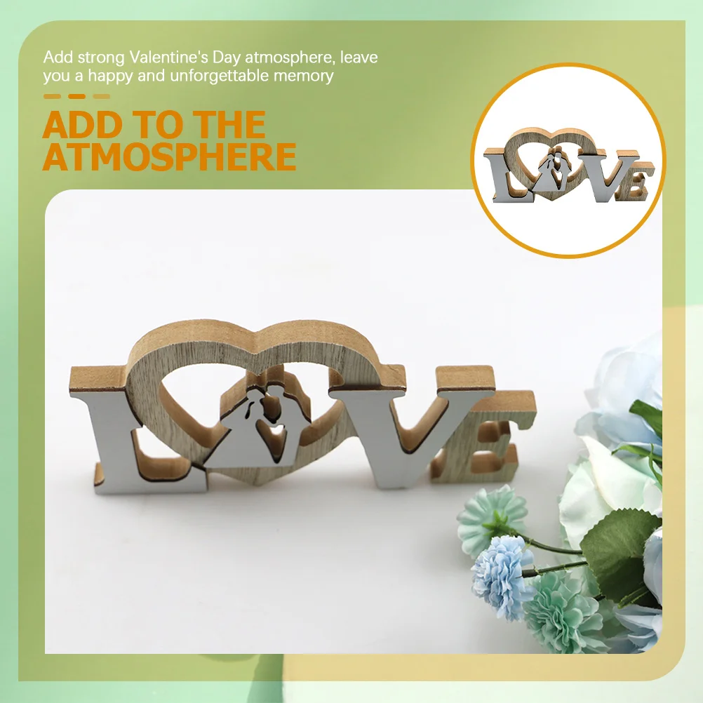 

Love Bride Groom Wooden Craft Decor For Wedding Party Valentine'S Day Prop Home Garden Office Decoration