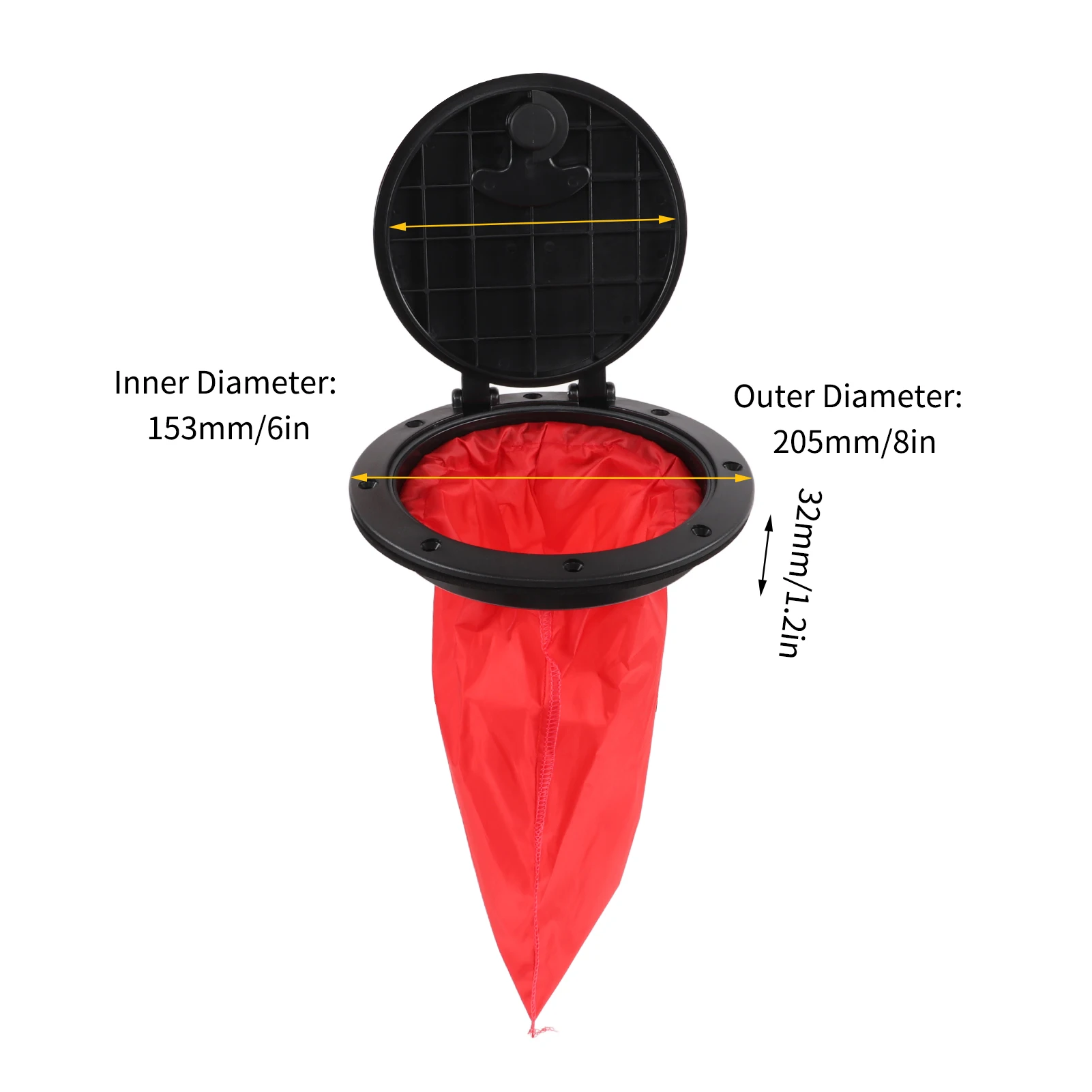 Marine Hatch Cover Black Circular Detachable Inspection Hatch Cover for Boat Kayaking Canoe