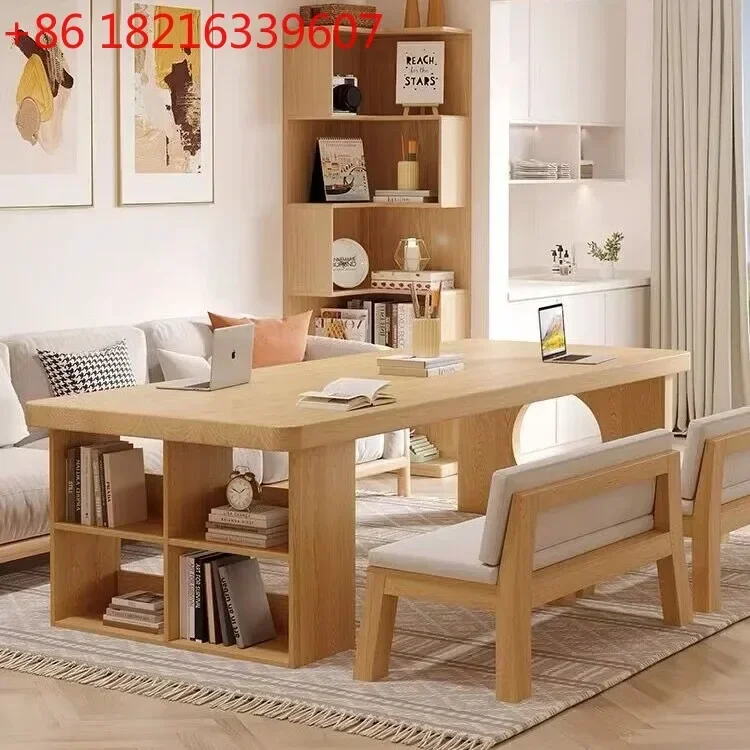 TAO Nordic all solid wood simple table household living room long table worktable computer table and chair combination