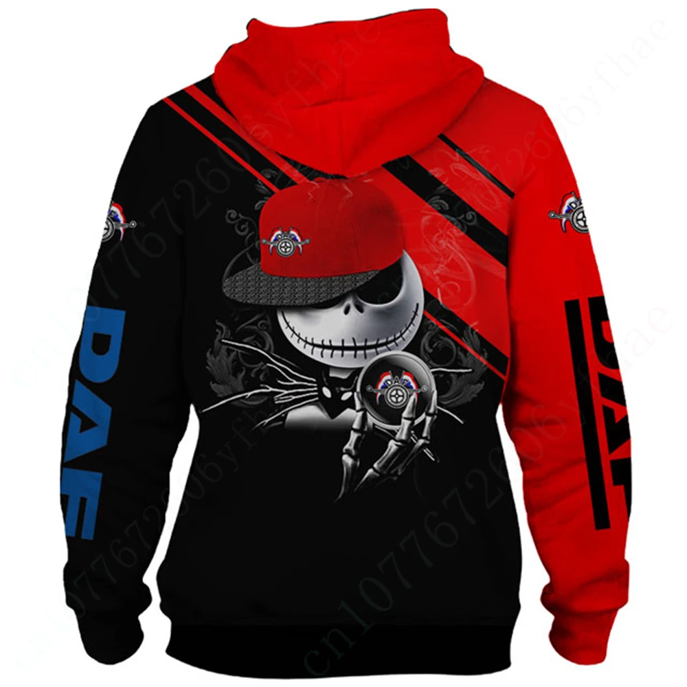 DAF sweter motif 3D Harajuku Anime Zip hoodie kasual untuk pria wanita uniseks pakaian esensial Pullover atasan