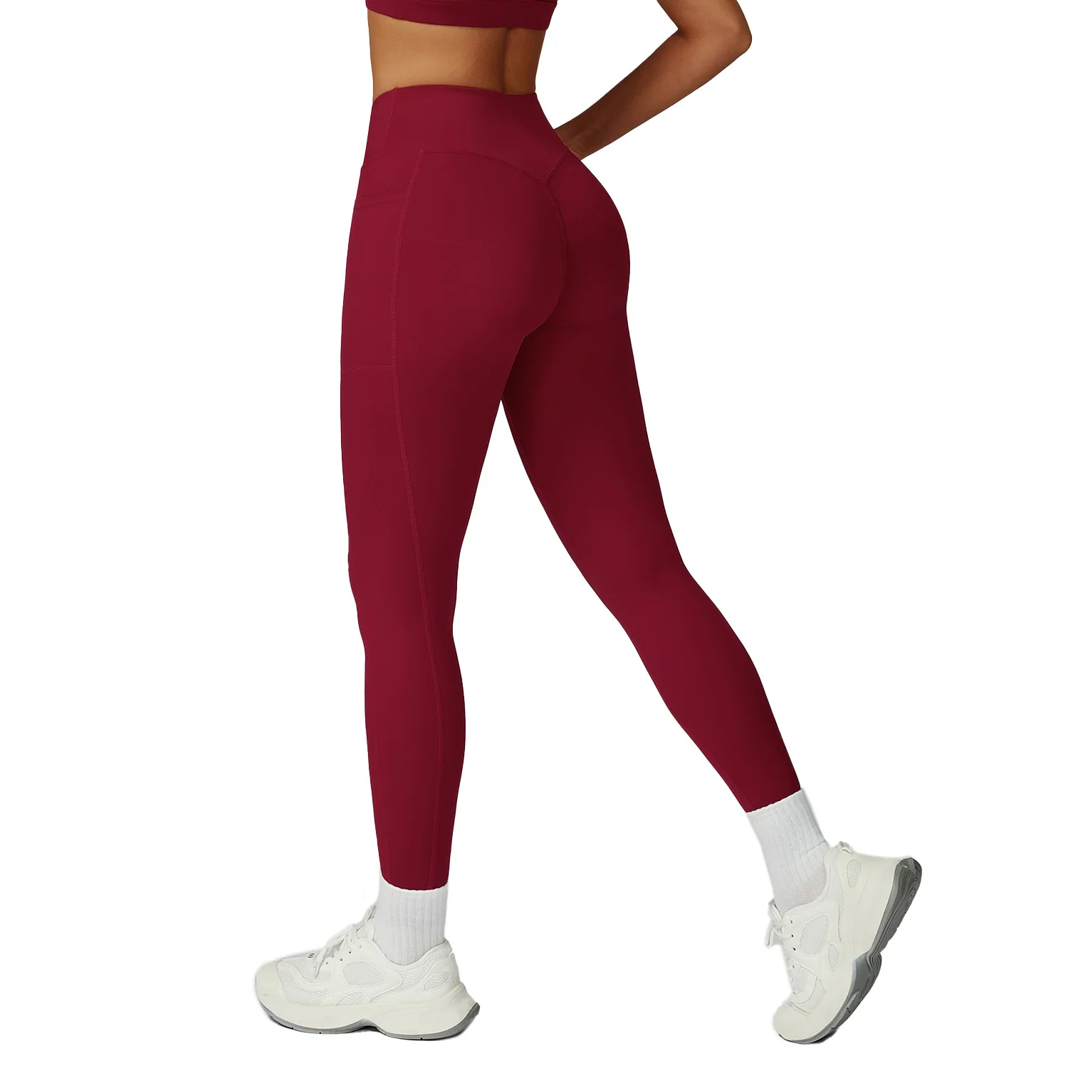 Maxdutti High Waisted Yoga Pants Cross Waisted Fitness Yoga Pants Women's Outdoor Sports Running Leggings