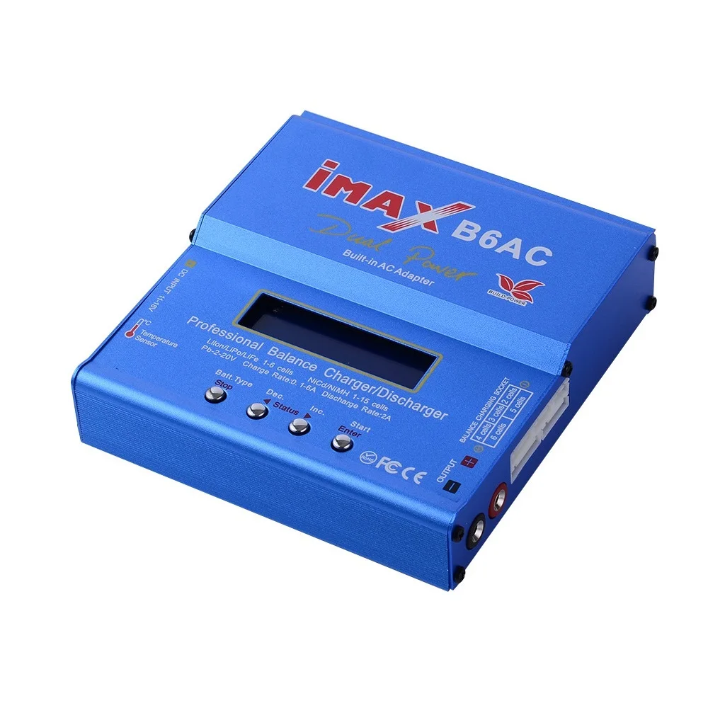 IMAX-cargador de batería B6 AC RC, 80W, B6AC 6A, Lipo, Nimh, Li-ion, ni-cd, cargador de equilibrio Digital con pantalla Digital LCD