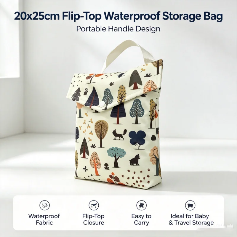 20x25cm Cartoon Flip Top Waterproof Diaper Bag Portable Hanging Organizer Baby Stroller Multifunctional Storage Pouch Baby