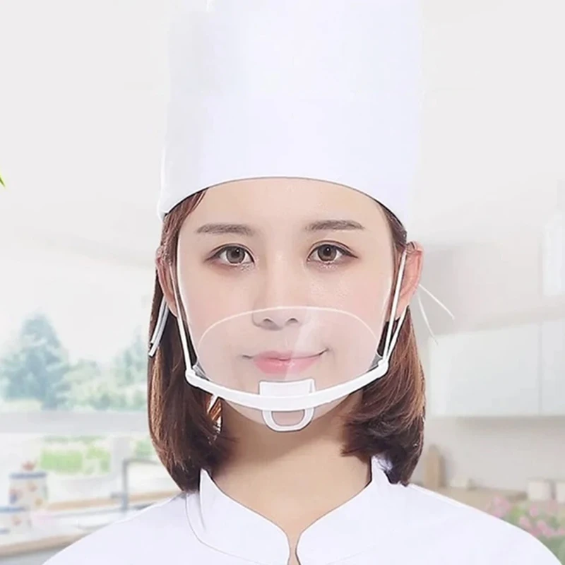 قناع تقديم الطعام الخاص بالطهي، درع وجه شفاف واقٍ للمطبخ، 10 عبوات #2