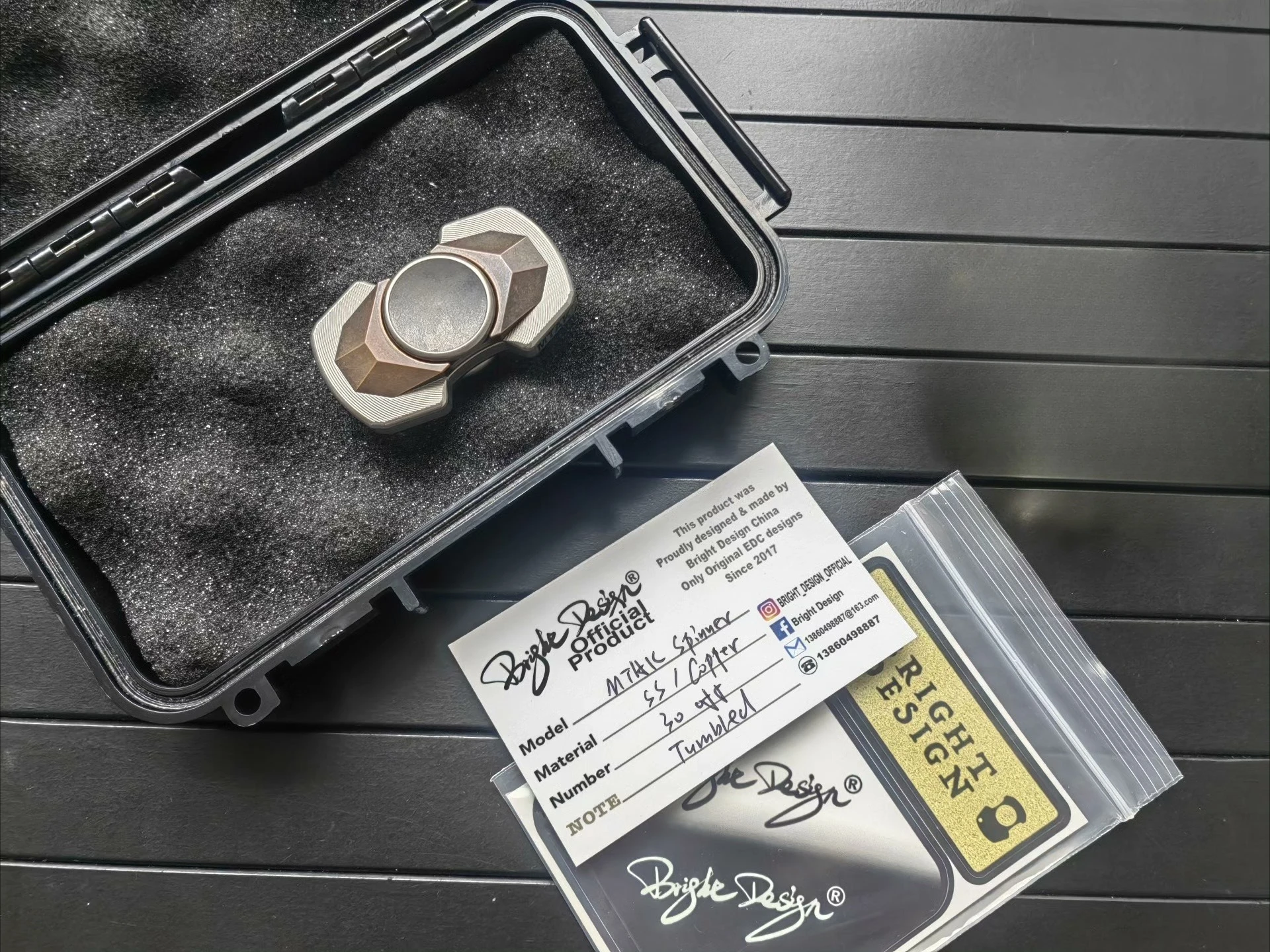 Used edc Chengguang MTAK gyroscope, made of stainless steel and purple copper decompression toy